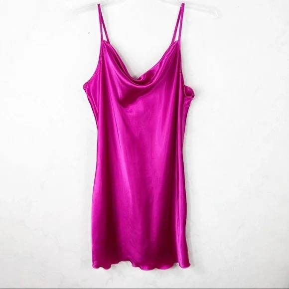 [Bebe] Fuchsia Pink Satin Dress - Picture 6 of 8